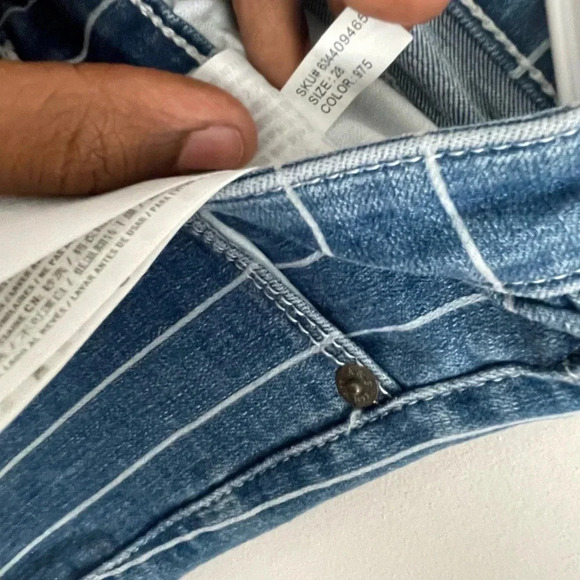 Vintage Abercrombie &Fitch Womens 28 Blue Simone Striped Skinny - Picture 4 of 5